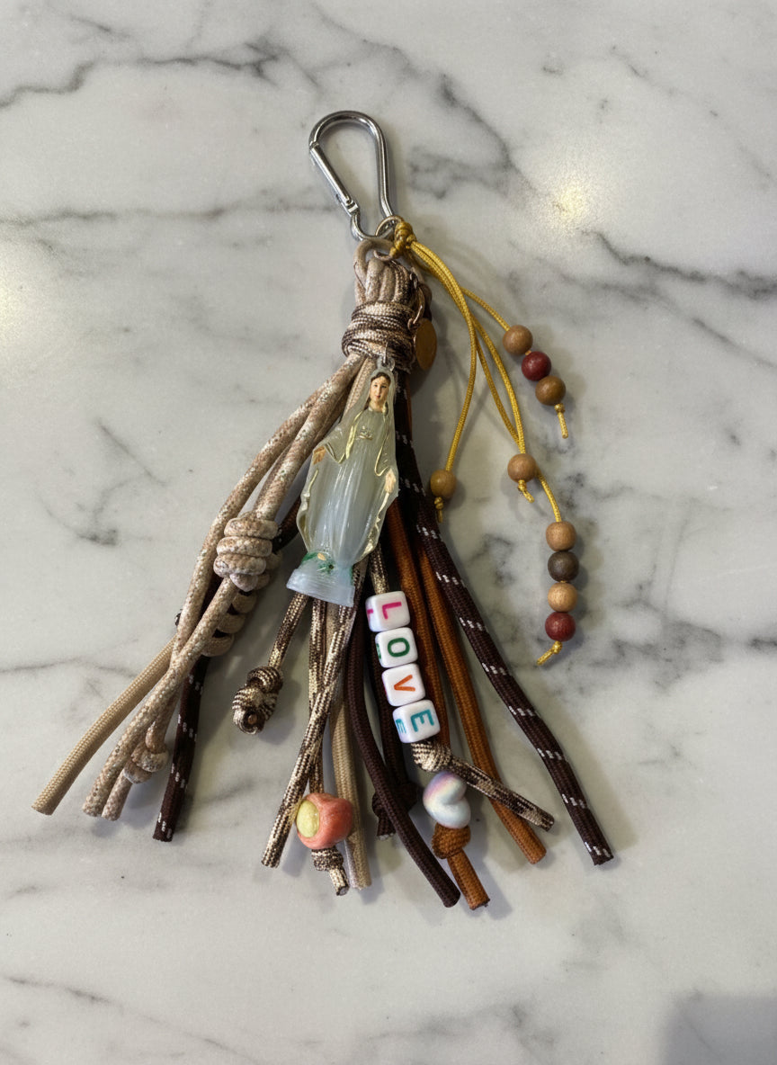 Porte Clef ou Bijou de Sac Madone Gold