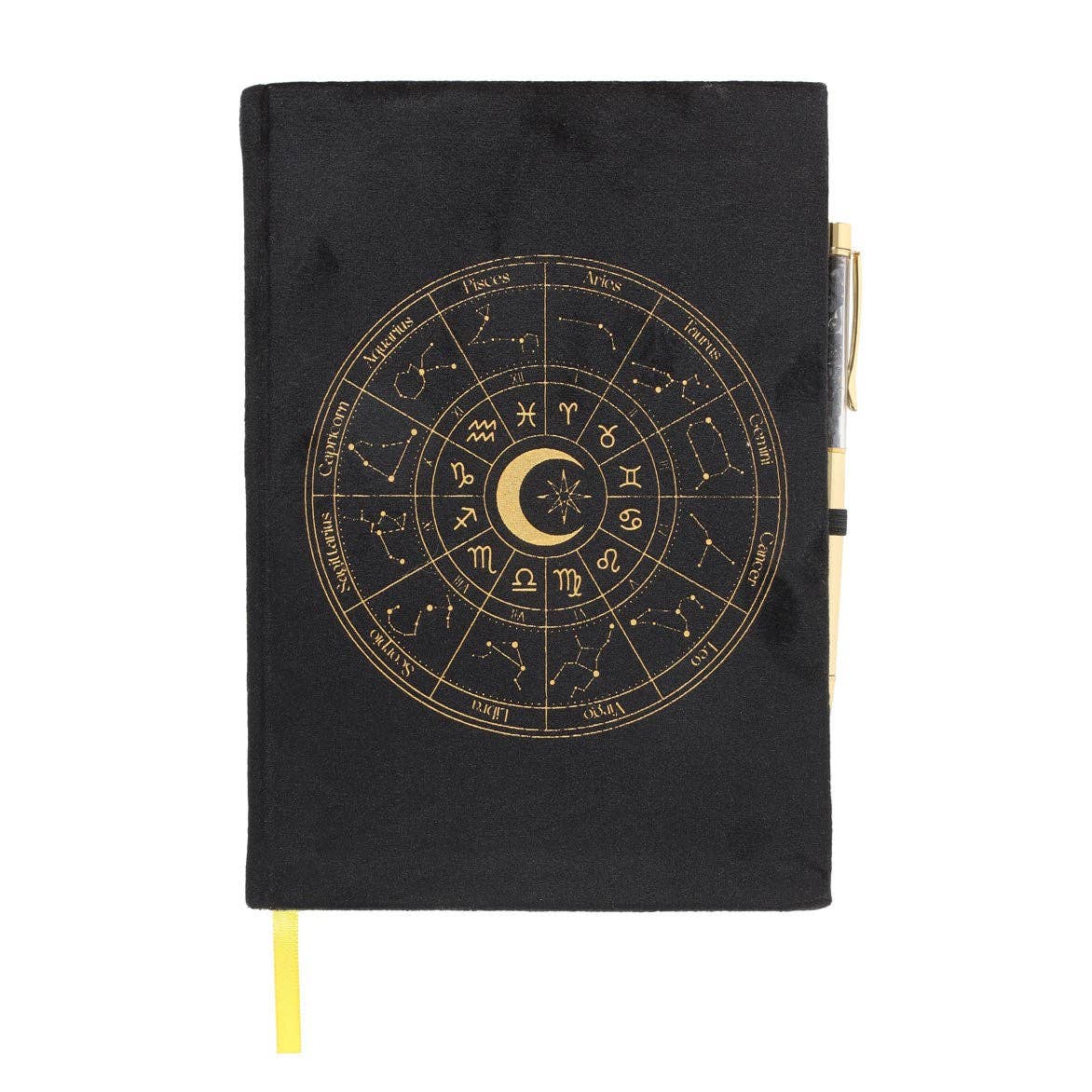 Grand Carnet de Notes Astrology avec stylo en obsidienne noire