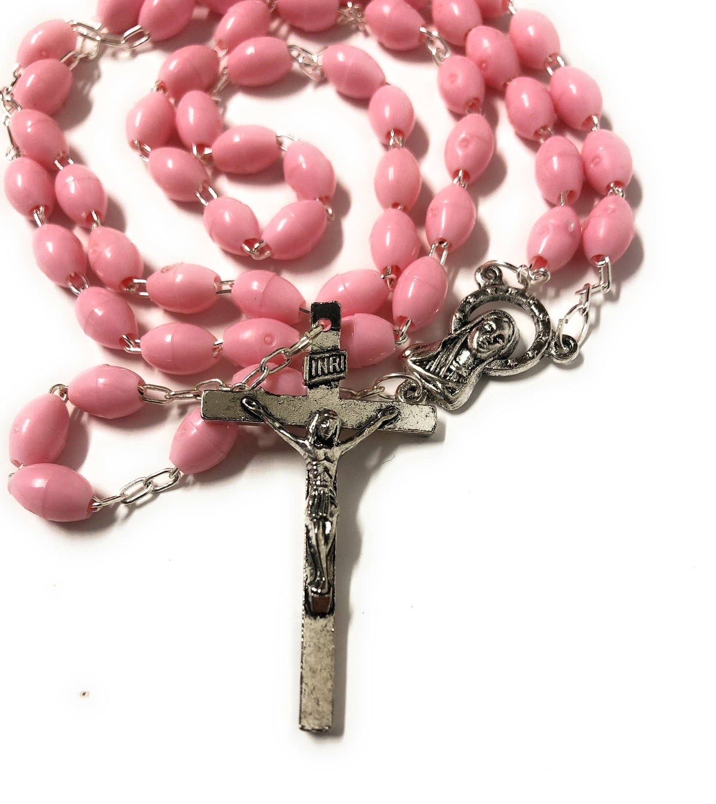 Chapelet en résine rose