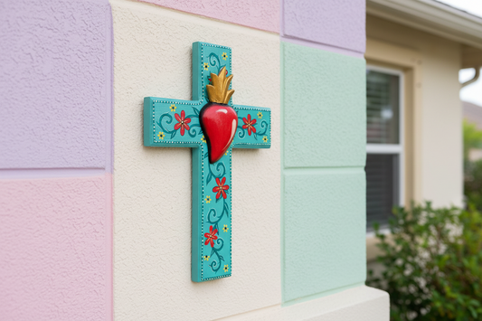 Croix Ex Voto turquoise